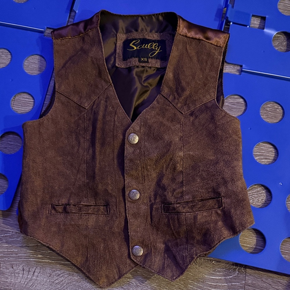 Scully Dark Brown Leather Vest